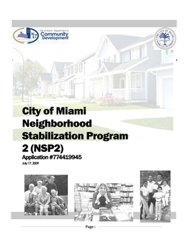 City of Miami Neighborhood Stabilization Program 2 (NSP2) Application #774419945 July 17, 2009