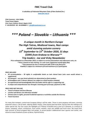 Poland – Slovakia – Lithuania ***