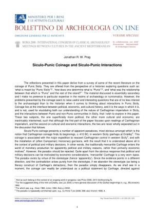 Siculo-Punic Coinage and Siculo-Punic Interactions