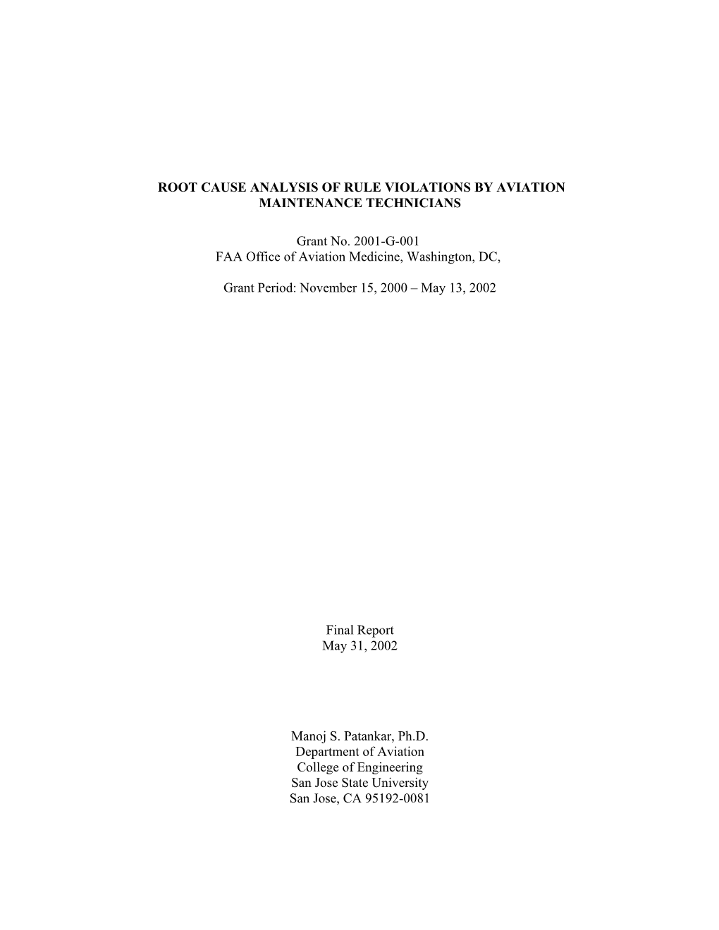 Evaluating the Effects of Maintenance Resource Management (Mrm) in Air Safety