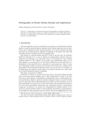 Orthogonality in Partial Abelian Monoids and Applications