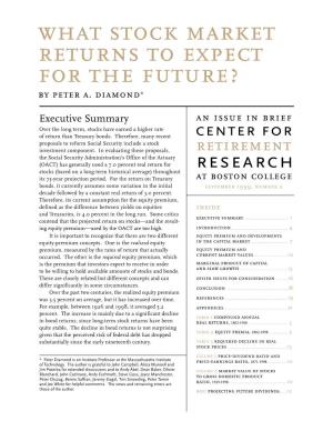 What Stock Market Returns to Expect for the Future? by Peter A