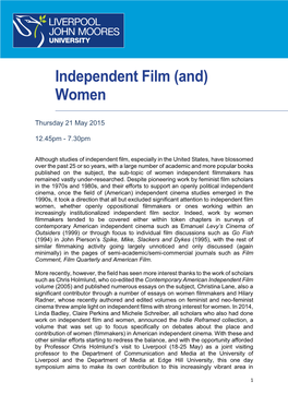 Independent Film (And) Women
