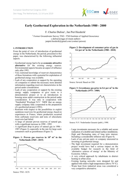 Early Geothermal Exploration in the Netherlands 1980 - 2000