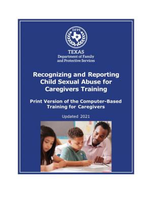 Recognizing and Reporting Child Sexual Abuse for Caregivers Training