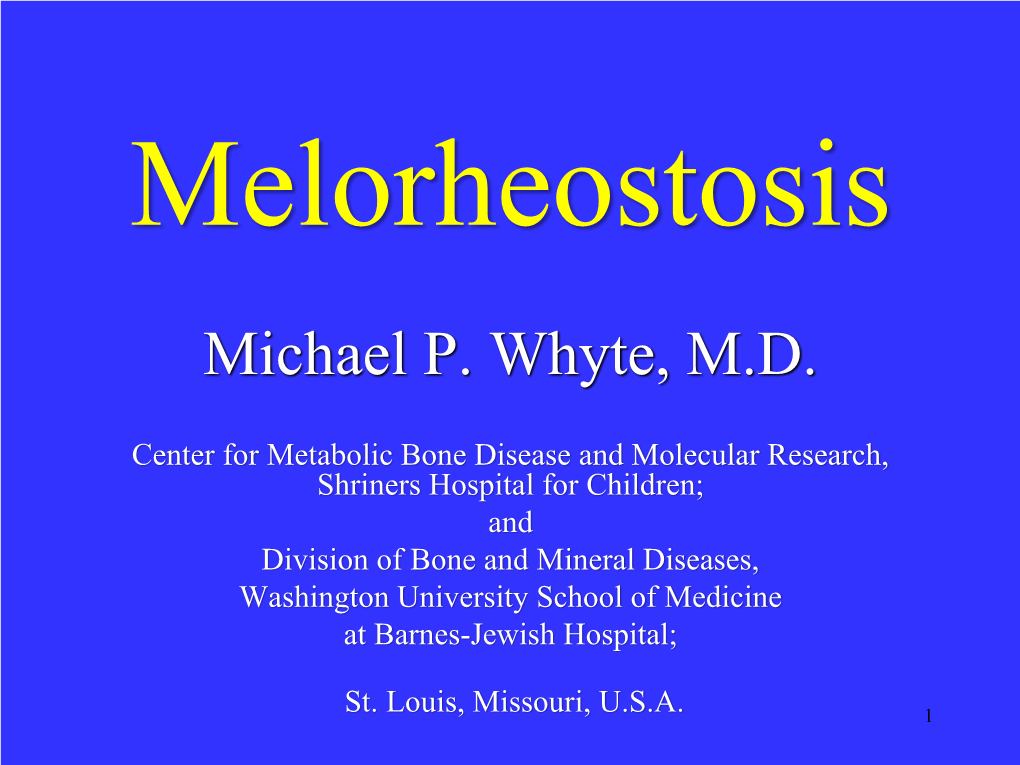 Michael P. Whyte, M.D