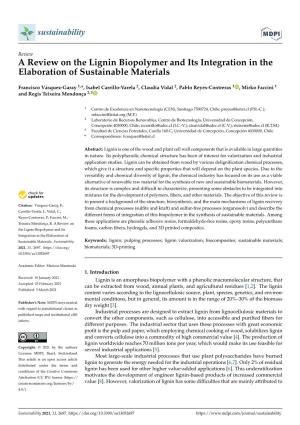 A Review on the Lignin Biopolymer and Its Integration in the Elaboration of Sustainable Materials