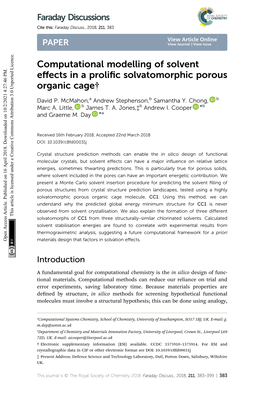 Computational Modelling of Solvent Effects in a Prolific