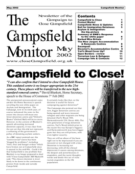 Campsfield to Close! "I Can Also Confirm That I Intend to Close Campsfield House