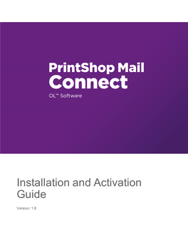 Printshop Mail Connect Installation and Activation Guide