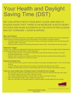 Your Health and Daylight Saving Time (DST)