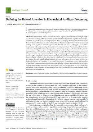 Defining the Role of Attention in Hierarchical Auditory Processing