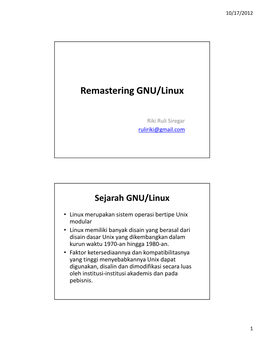 Remastering GNU/Linux