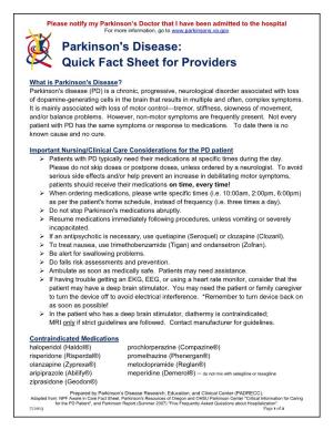 Quick Fact Sheet for Providers
