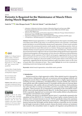 Periostin Is Required for the Maintenance of Muscle Fibers During Muscle Regeneration