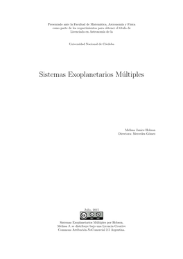 Sistemas Exoplanetarios Múltiples