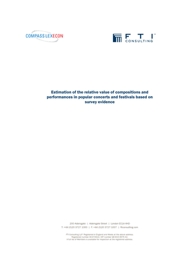 Estimation of the Relative Value of Compositions and Performances in Popular Concerts and Festivals Based on Survey Evidence