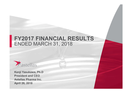 Fy2017 Financial Results Ended March 31, 2018