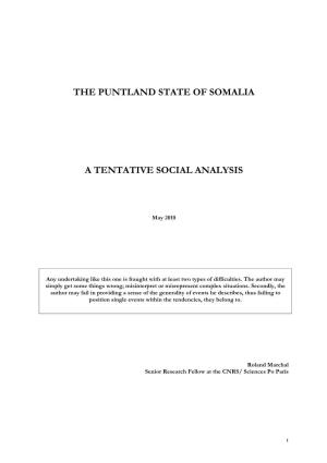 THE PUNTLAND STATE of SOMALIA 2 May 2010