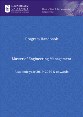 Program Handbook Master of Engineering Management
