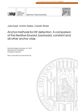 Anchor Methods for DIF Detection: a Comparison of the Iterative Forward, Backward, Constant and All-Other Anchor Class