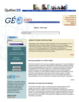 Geomatics Newsletter, March-April 2003