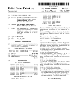 United States Patent (19) 11 Patent Number: 5,972,412 Sassen Et Al