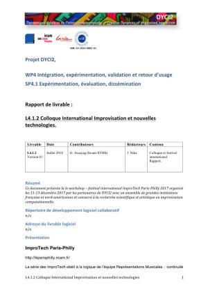 L4.1.2 Colloque International Improvisation Et Nouvelles Technologies
