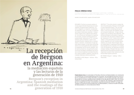 La Recepción De Bergson En Argentina