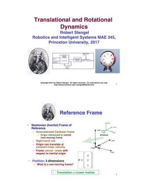 3. Translational and Rotational Dynamics MAE 345 2017.Pptx
