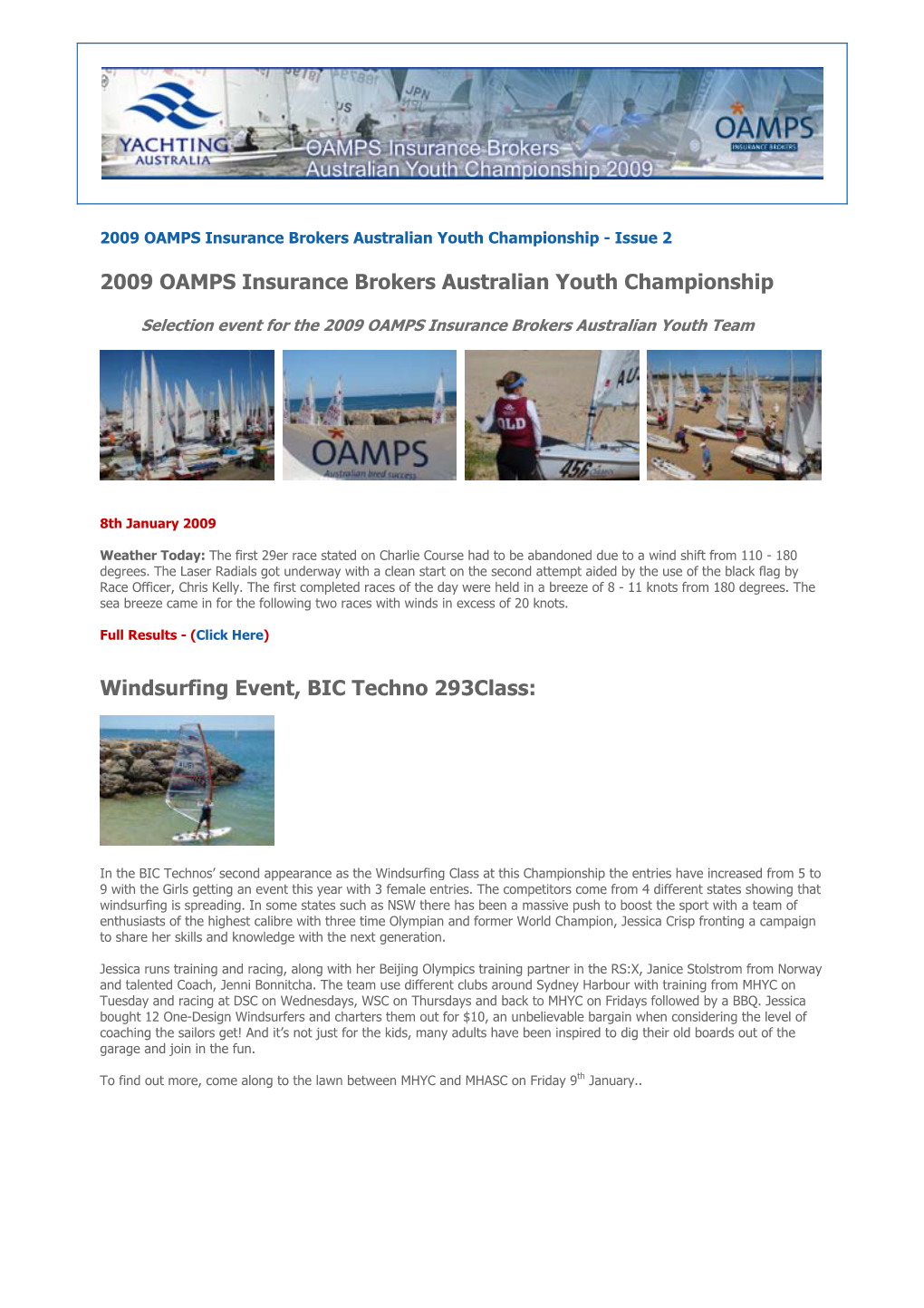 2009 OAMPS Insurance Brokers Australian Youth Championship - Issue 2