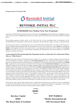 RENTOKIL INITIAL PLC (Incorporated with Limited Liability in England with Registration Number 5393279)