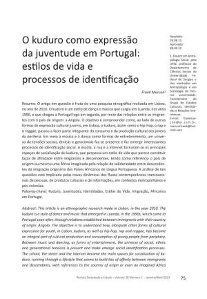 O Kuduro Como Expressão Da Juventude Em Portugal: Estilos De