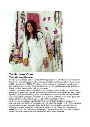 Curriculum Vitae Chila Kumari Burman