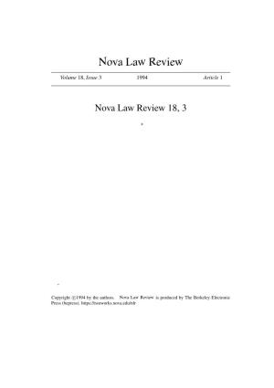 Nova Law Review 18, 3