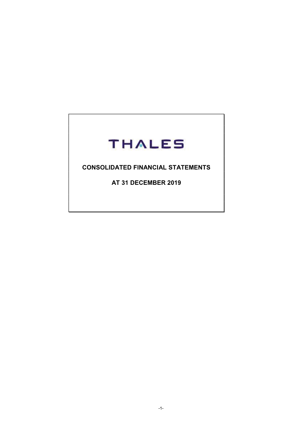 Consolidated Financial Statements at 31 December
