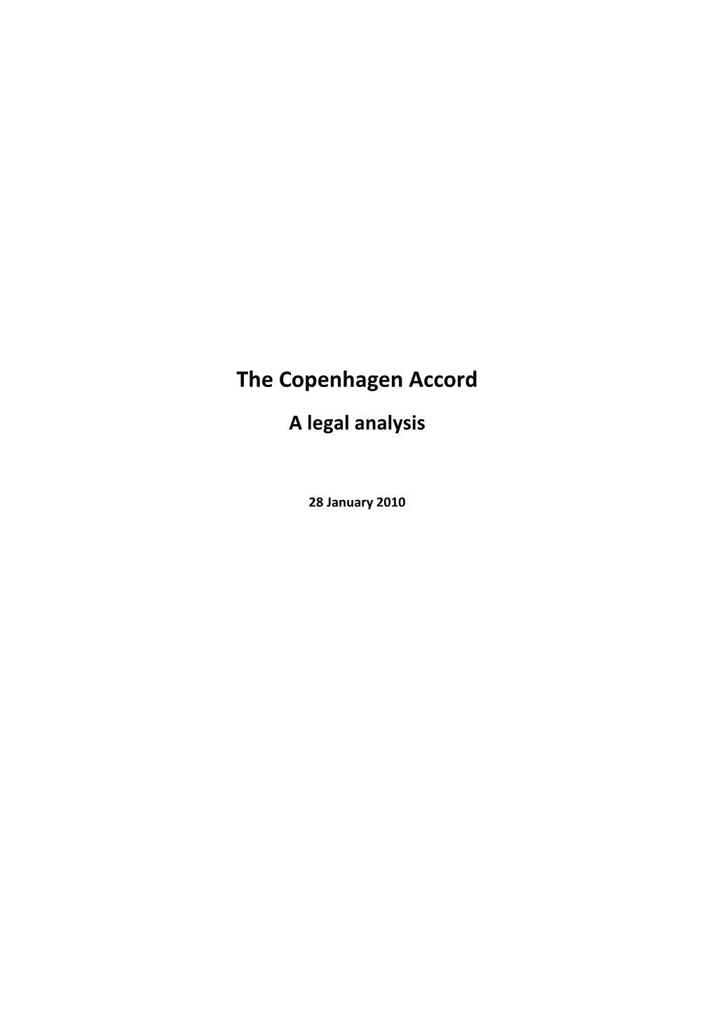 The Copenhagen Accord: a Legal Analysis