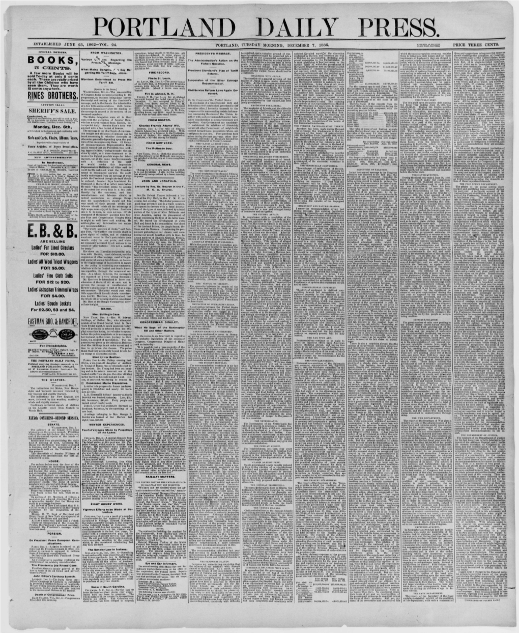 Portland Daily Press: December 07,1886