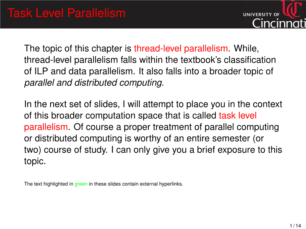 Task Level Parallelism