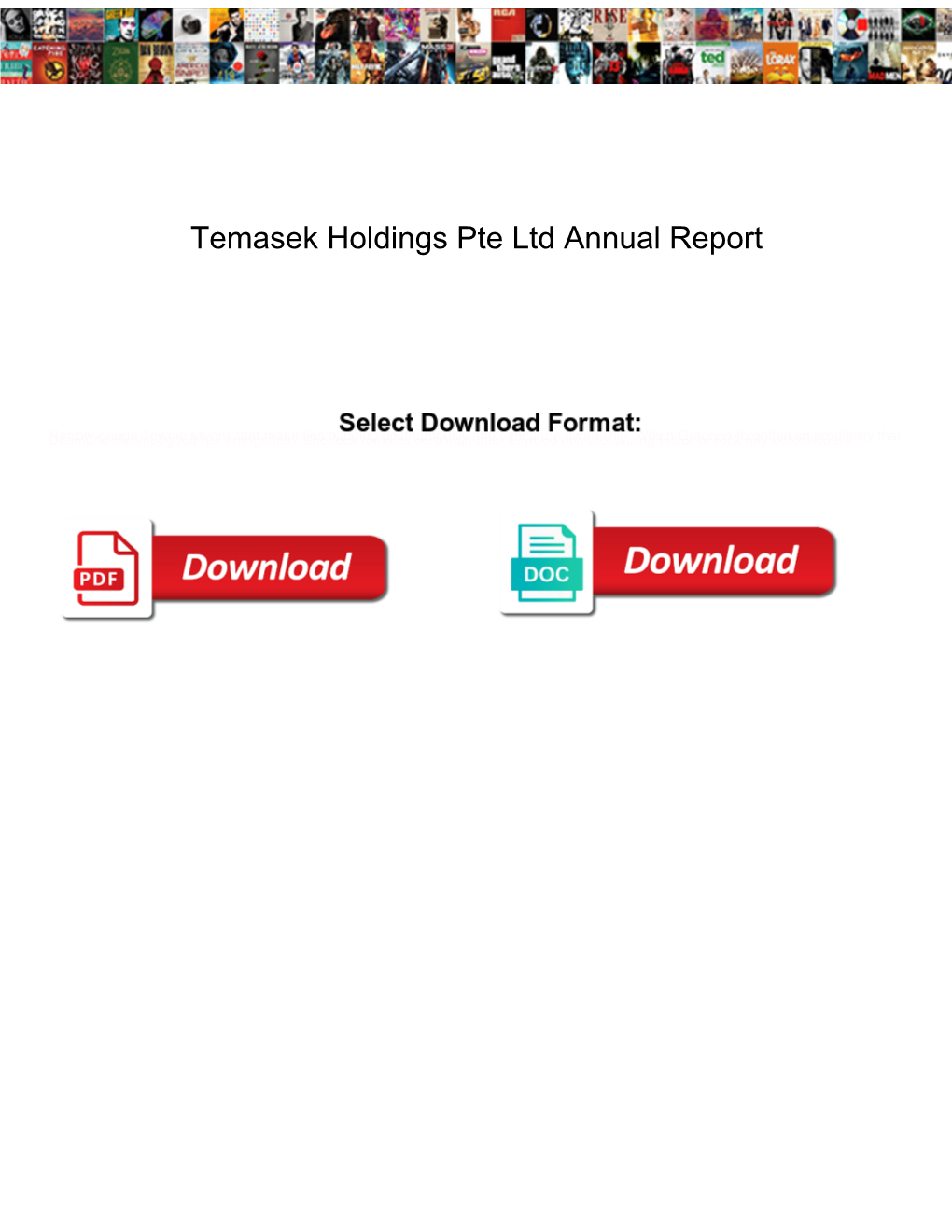 Temasek Holdings Pte Ltd Annual Report
