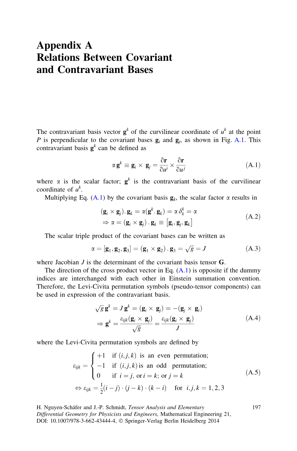 Appendix a Relations Between Covariant and Contravariant Bases