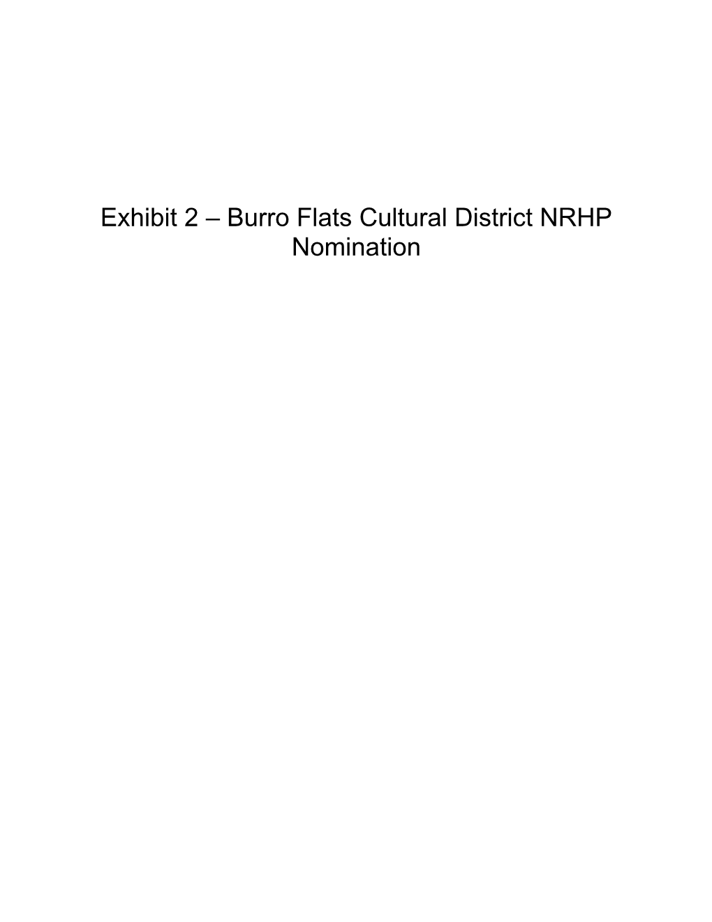 Burro Flats Cultural District NRHP Nomination