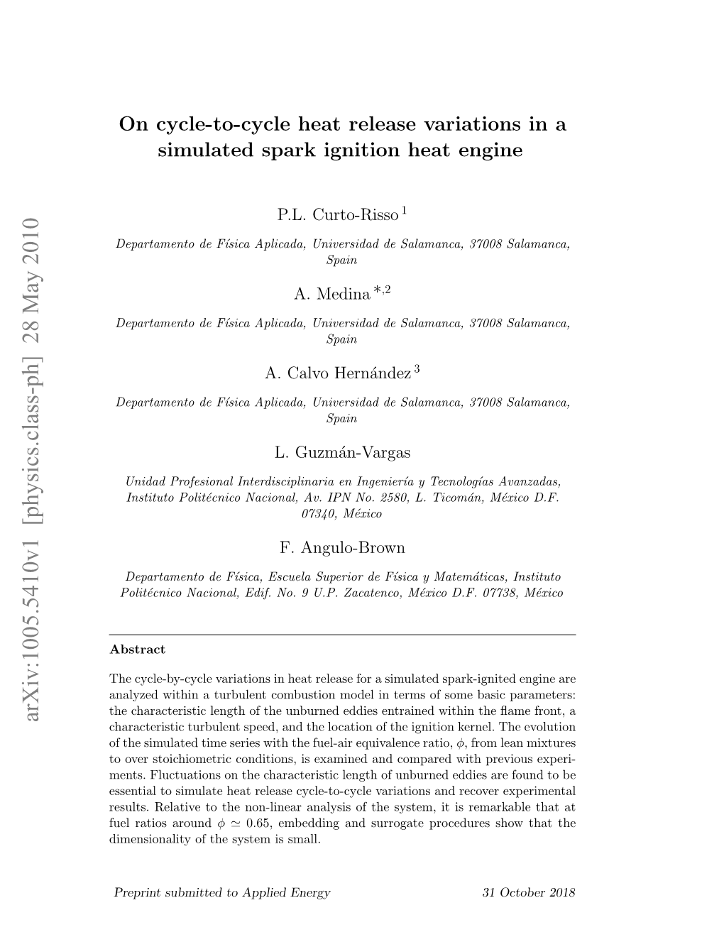 On Cycle-To-Cycle Heat Release Variations in a Simulated Spark Ignition Heat Engine