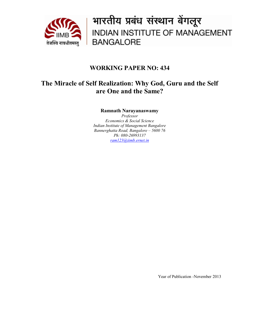 The Miracle of Self Realization: Why God, Guru and the Self Are One and the Same?