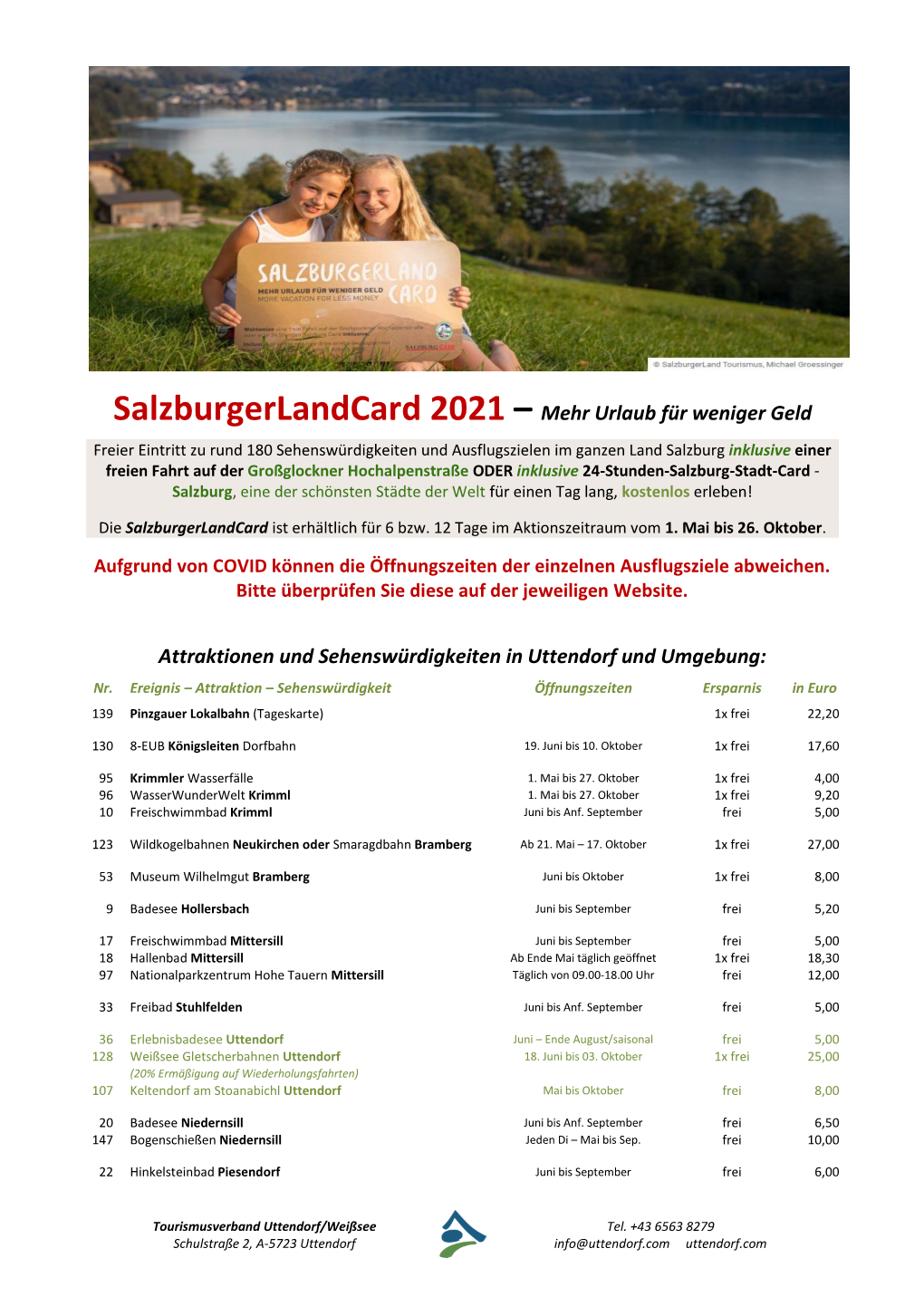 Salzburgerlandcard 2021 – Mehr Urlaub Für Weniger Geld