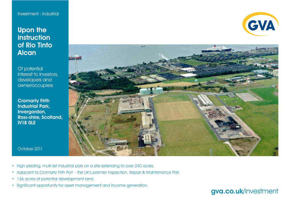 Gva.Co.Uk/Investment Upon the Instruction of Rio Tinto Alcan