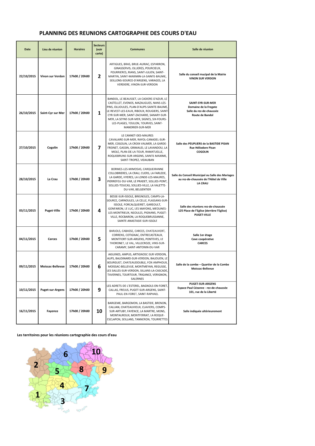 Planning Des Reunions Cartographie Des Cours D'eau