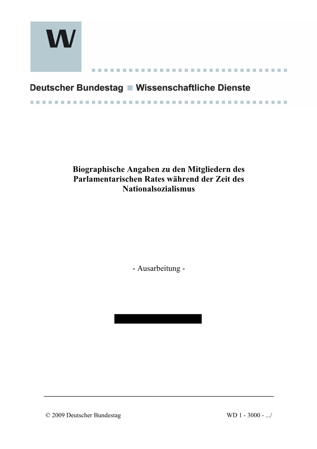 Biographische Angaben Zu Den Mitgliedern Des Parlamentarischen Rates Während Der Zeit Des Nationalsozialismus