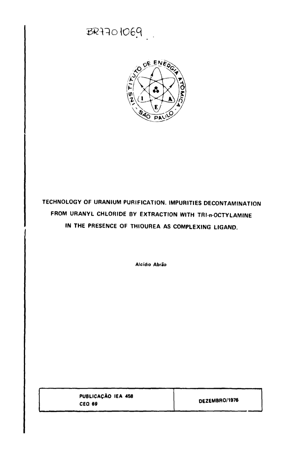 Technology of Uranium Purification. Impurities Decontamination