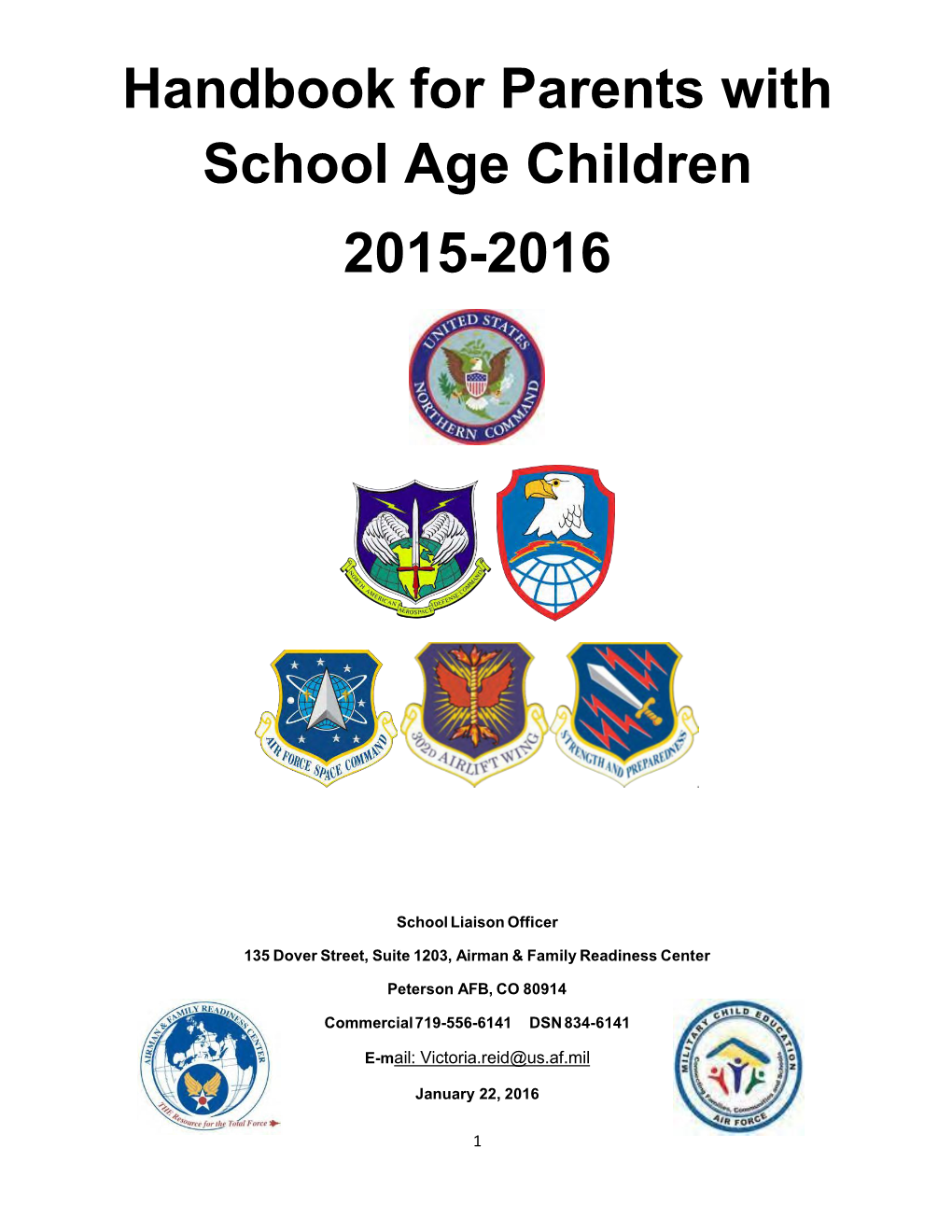 Handbook for Parents with School Age Children 2015-2016